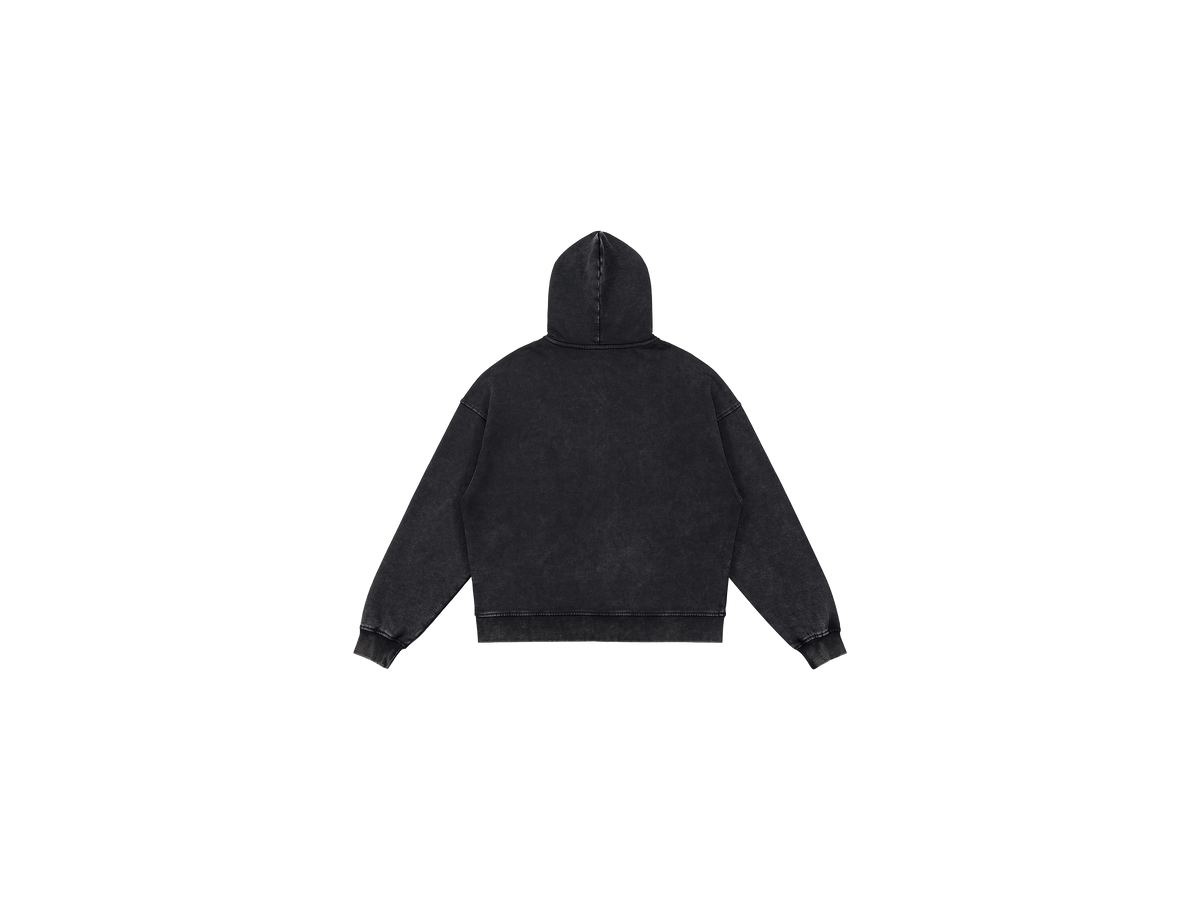 440GSM Unisex Snow Wash Full-zip Hoodie