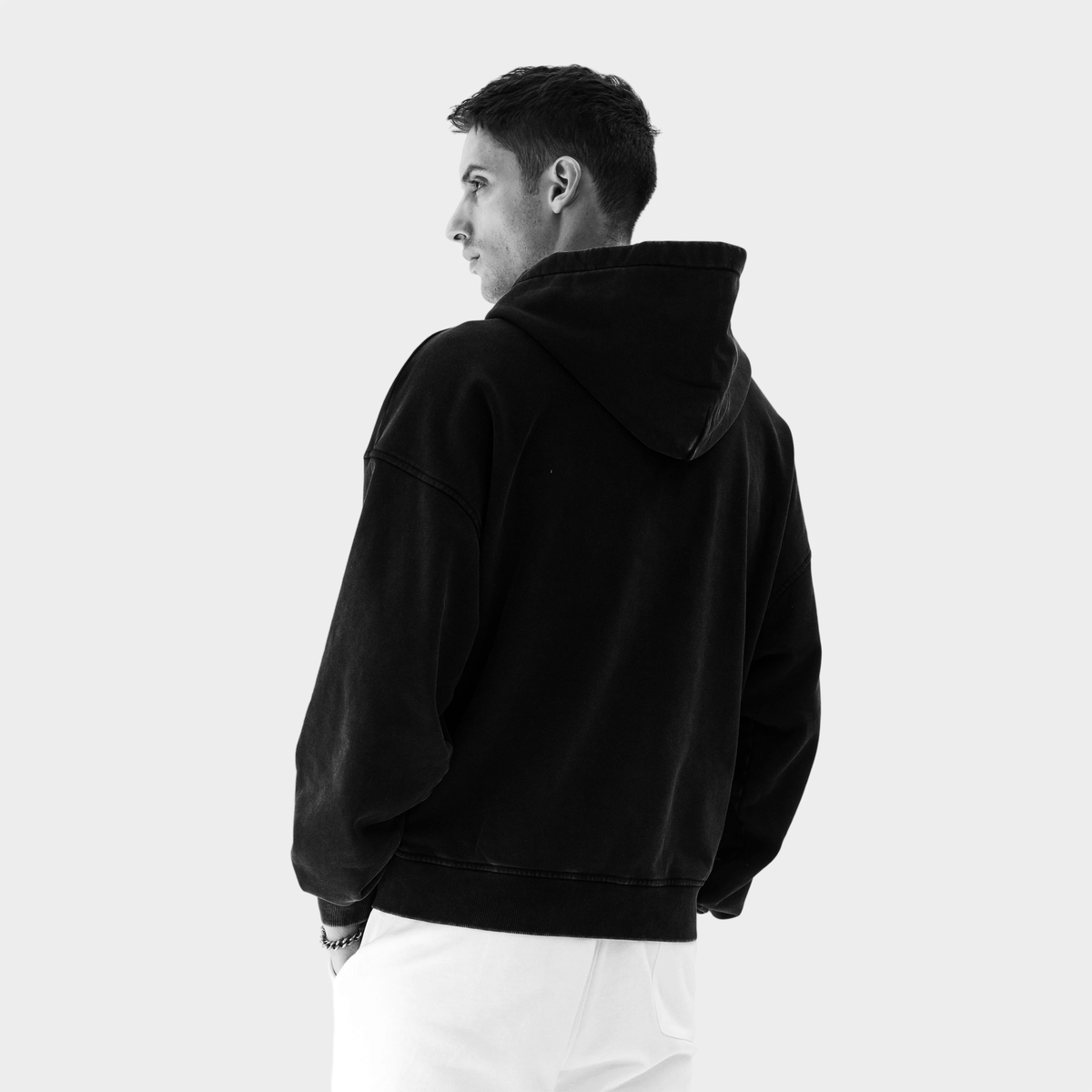 440GSM Unisex Snow Wash Full-zip Hoodie
